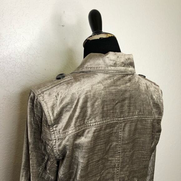 Cabi Sunday Topper platinum velvet velour button front jacket size Small #3377 - Picture 13 of 16